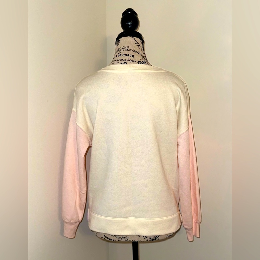 Old Navy Girl's Blue and Ivory Color Block Swirl Crew Neck Sweatshirt, XL - Picture 3 of 7